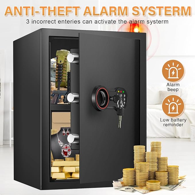 [19.7" Tall] Large Home Safe Box with Fireproof Waterproof Bag