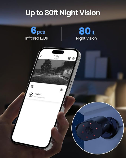 ZOSI 1080p Wired Outdoor Security Camera with Audio Recording, 2MP TVI Surveillance CCTV Bullet Camera Indoor, 80ft IR Night Vision, 90° Wide View, IP66 Weatherproof, Works with Our DVR
