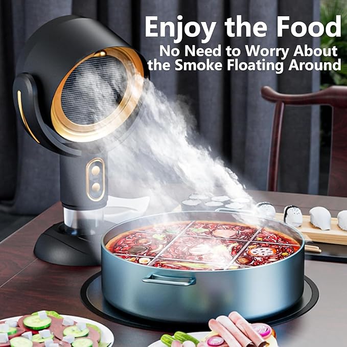Purifier for Smoke, Smoke out Fan, Smoke Fan for Smoking Indoors, Rechargeable Air Pur-ifier, Smoke Away Purifier (Gold-Charge)