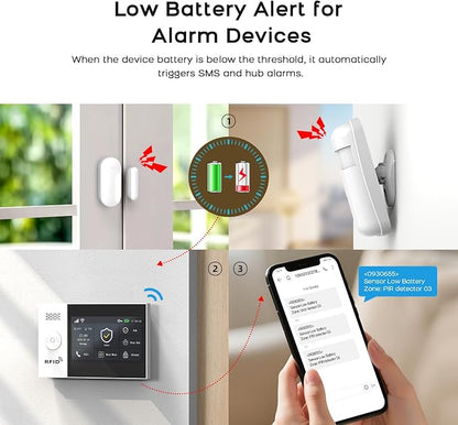 Security Systems for House,13Pcs WiFi+GSM/4G Home Alarm System with 2K HD Camera DIY Kit,Tuya APP Real-Time Alert,Remote Control,Apartment,Kids Safety NO Monthly Fees