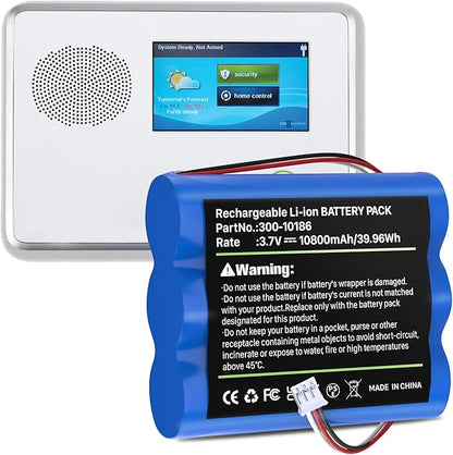 Replacement Battery 300-10186 for ADT Command Smart Home Touchscreen Security Panel ADT5AIO-1,ADT5AIO-2,ADT5AIO-3,ADT7AIO-1,ADT2X16AIO-1,ADT2X16AIO-2, 10800mAh