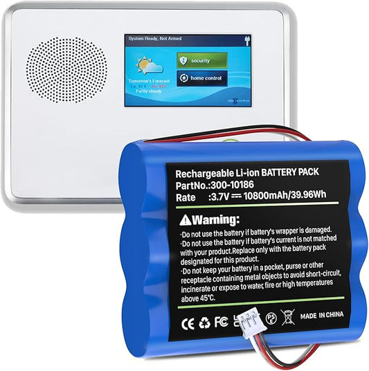 Replacement Battery 300-10186 for ADT Command Smart Home Touchscreen Security Panel ADT5AIO-1,ADT5AIO-2,ADT5AIO-3,ADT7AIO-1,ADT2X16AIO-1,ADT2X16AIO-2, 10800mAh