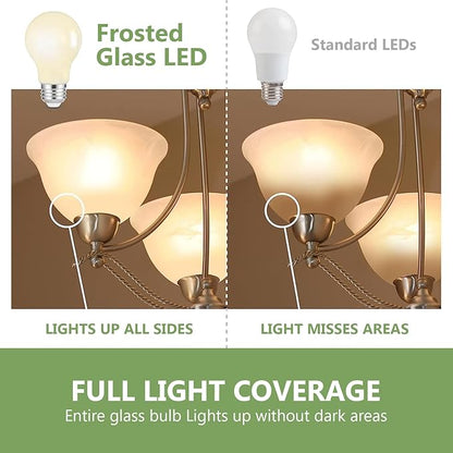 Sigalux A19 LED Filament Light Bulbs, Milky Finish, 8.5W (60W Replacement), 800LM, 2700K Soft White, Dimmable, E26 Medium Base, Pack of 12 for Home and Office