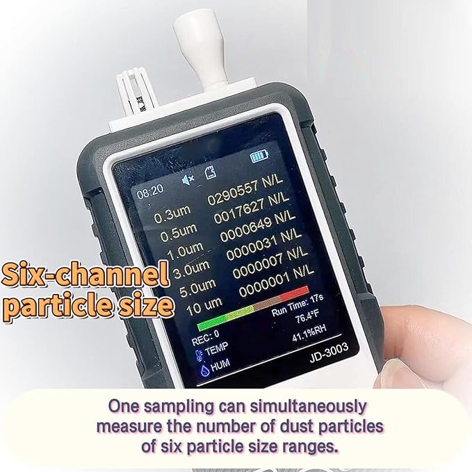Air Quality Monitor Professional - Dust Particle Counter Real Time Data Recording, Air Pollution Detector, TVOC PM2.5 PM10 HCHO Temperature Humidity Meter