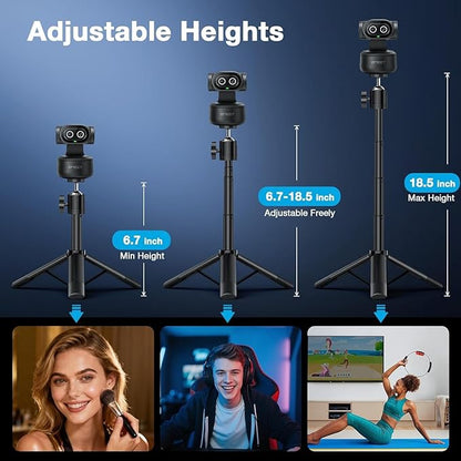 EMEET PIXY Dual-Camera AI-Powered PTZ Camera 4K with Tripod, AI Tracking, PDAF&AI Autofocus 0.2s, 1/2.55'' Sony Sensor, 3 Mics, Presets, 4K Webcam for Streaming, OBS/Twitch/Switch 2 Compatible