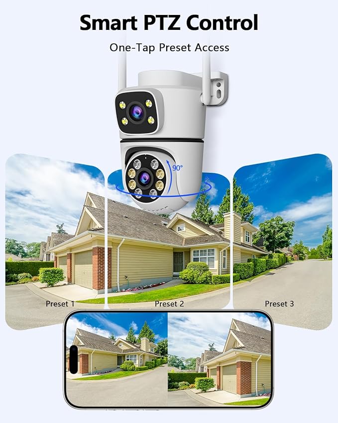 WEILAILIFE 【Auto Tracking】 Outdoor Wireless Security Camera, PTZ WiFi Video Surveillance Cameras for Home Security
