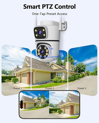 WEILAILIFE 【Auto Tracking】 Outdoor Wireless Security Camera, PTZ WiFi Video Surveillance Cameras for Home Security