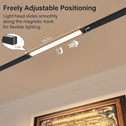 Magnetic Floodlight Track Head, 24V 15W LED Lamp | for Track Light, Dimmable Linear Floodlight, APP Remote Control, Adjustable CCT 3000K-6000K, ETL Certified Ceiling Lighting