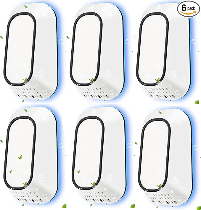6Pack Negative Ion Air Purifier Plug in,Ionic Air Ionizer for Home Bedroom Office,Mini Air Purifier for Pets Smoke Dust,Ultra Quiet <20dB Low Energy 2W, Small Mini Air Freshener