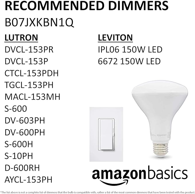 Amazon Basics BR30 LED Light Bulb, 65W Equivalent, 11W Energy Efficient, E26 Standard Base, Daylight White 5000K, Dimmable, 10,000 Hour Lifetime, 16-Pack