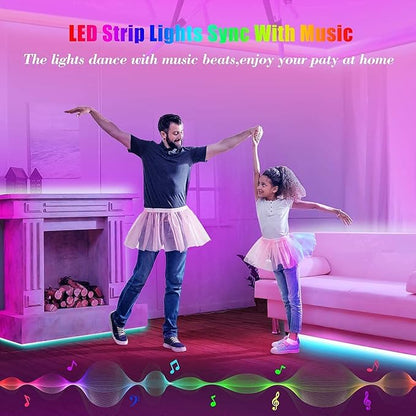 Tenmiro 65.6ft Led Strip Lights Smart Led Light Strips Music Sync Color Changing LED Lights App Control Led Lights for Bedroom Party Home Decoration