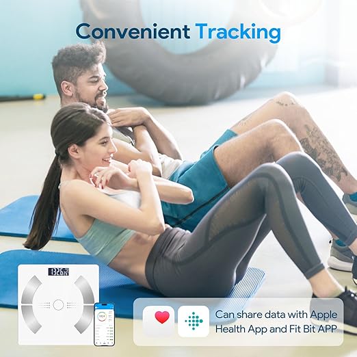 Smart Scale for Body Weight, Bathroom Digital Weighing Scale with BMI, Body Fat, Muscle Mass, Accurate Bluetooth Home User Health Equipment Sync Apps【White】
