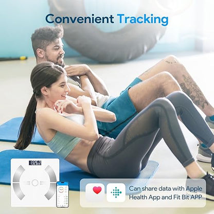 Smart Scale for Body Weight, Bathroom Digital Weighing Scale with BMI, Body Fat, Muscle Mass, Accurate Bluetooth Home User Health Equipment Sync Apps【White】