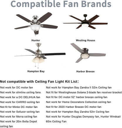 Universal Smart WiFi Ceiling Fan Remote Control Kit, Compatible with Alexa, Google Assistant and Smart Life App, No Hub Required DIMMER