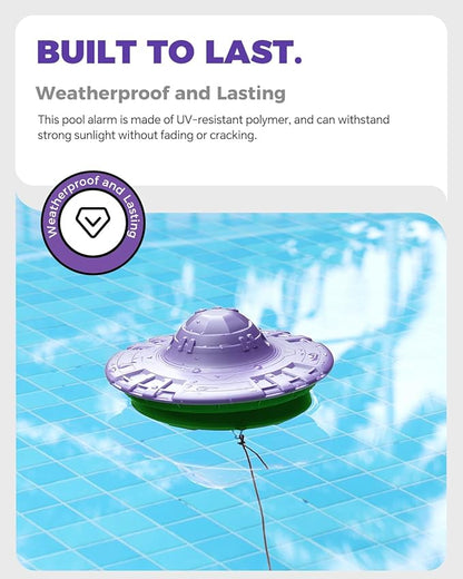 Pool Alarm with Indoor Receiver, 110dB Ultra Loud Floating Alarm for Inground & Above Ground Pools, Adjustable Sensitivity for Backyard Water Safety with Children & Pets, Violet-Mint
