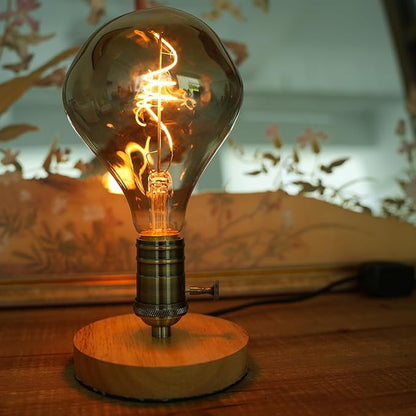 G40 LED Edison Bulb, Smoke Gray Hand-Blown Hard Glass, 4W (25W Incandescent Equivalent), 110-130V, E26, 2000K Warm Yellow Light, 200LM, Dimmable, for Indoor Decorative Lighting (Alien)
