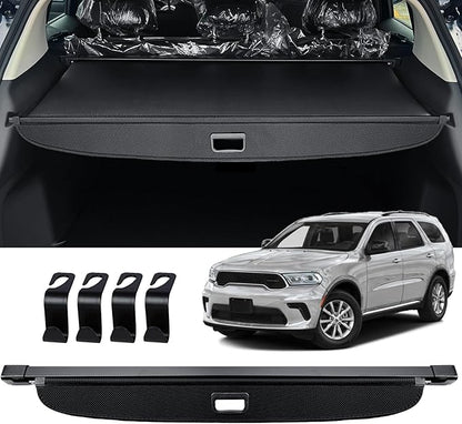 AUXKO 2nd Row Installation Retractable Cargo Cover for Dodge Durango 2026-2011, Trunk Cover for 2026 2025 Dodge Durango Security Shade Cover Shielding Anti-Peeping Luggage Privacy Screen, Carbon Fiber
