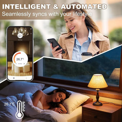 HEATIT Smart Programmable Floor Heating Thermostat, Touchscreen Black