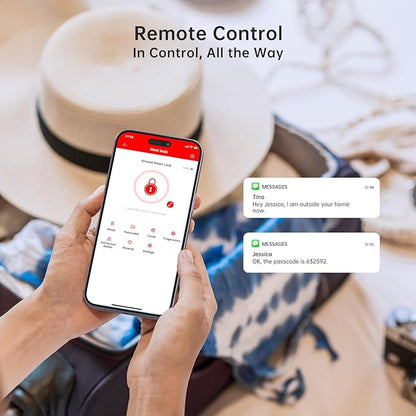 Smart Deadbolt, SMONET Fingerprint Electronic Deadbolt Door Lock with Keypad-Bluetooth Keyless Entry Front Door Digital Keypad App Control, Ekeys Sharing, App Monitoring Auto Lock for Homes and Hotel