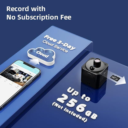 VIDCASTIVE Security Camera 4K Mini Wireless WiFi Indoor Cameras, AI Human Detection, Auto Night Vision, Cloud Storage, Up to 100 Days Standby Battery Life