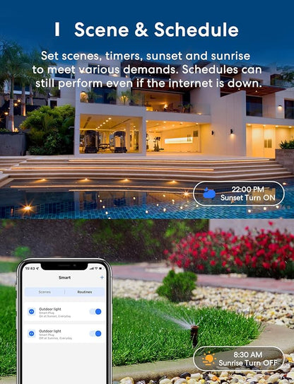 Meross Outdoor Smart Plug & Smart Light Bulb Compatible with Apple HomeKit
