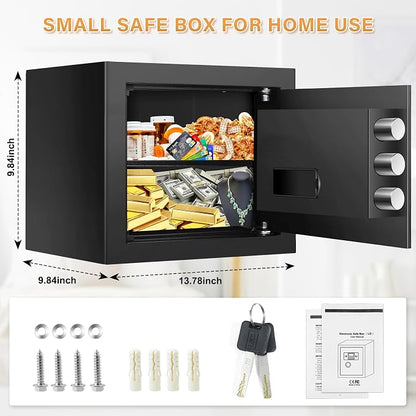BUKUMO Small Safe for Home, Mini Safe Box for College Dorm Room