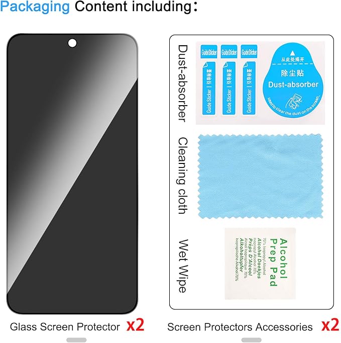 2 Pack Privacy Screen Protector for Samsung Galaxy A36 5G[Anti-Spy Tempered Glass], Ultra HD, Anti-Scratch, Bubble-Free, Easy Install 9H Protective Glass for Galaxy A36