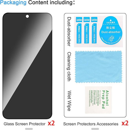 2 Pack Privacy Screen Protector for Samsung Galaxy A36 5G[Anti-Spy Tempered Glass], Ultra HD, Anti-Scratch, Bubble-Free, Easy Install 9H Protective Glass for Galaxy A36