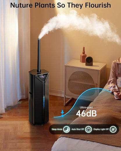 5Gal Humidifiers for Bedroom Large Room 2800ft², APP/Remote Control, 60H Quiet Supersized Cool Mist Humidifier with Auto 180°Mist Tube, 24H Timer, Top Fill, Humidifiers for Home Office Plants