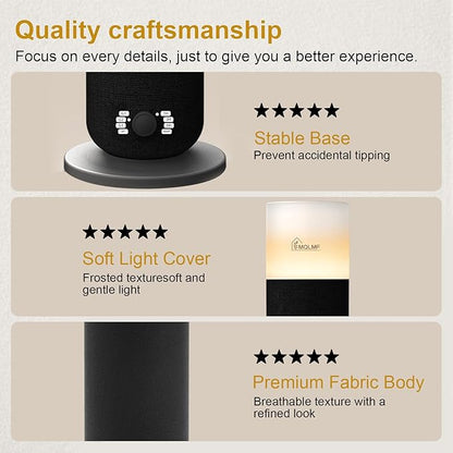 Hotel Collection Diffuser Machine,Fabric-Wrapped Design,Candlelight Atmosphere Lamp,1000 Sq Ft,Waterless Essential Oil Diffuser,Hotel Scent Diffuser,Scent Air Machine for Home - Weave Black