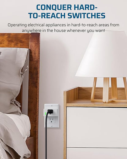 DEWENWILS 200FT Range Remote Control Outlet, No Interference Strong Signal, Indoor Wireless Outlet Switch for Lamps, Fans, Lights, 15A/1800W, ETL Listed (5 Outlets + 2 Remotes)