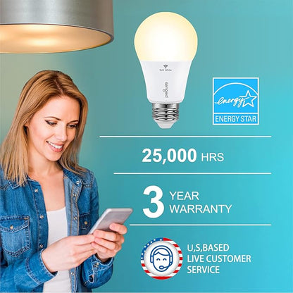 Sengled Smart Light Bulbs, Alexa Light Bulb No Hub Required, Smart Bulbs That Work with Alexa & Google Home, WiFi Light Bulb A19 800LM 60W Equivalent, Soft White High CRI>90, Only 2.4GHz WiFi,4 Pack