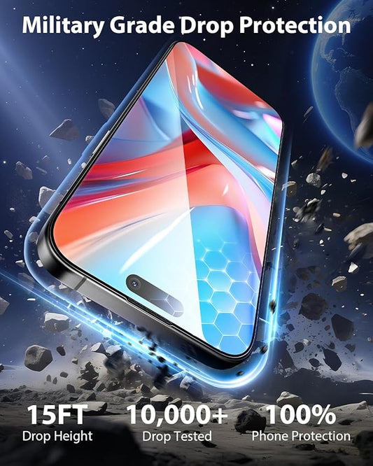 Mkeke for iPhone 15 Pro Screen Protector 3 Pack, [9H+ Hardness] [Military-Grade Drop Protection] [Sensitive Touch] [Easy Installation] [HD Clear] Full Edge Coverage Tempered Glass