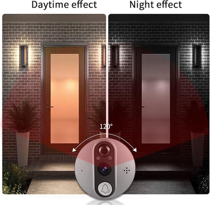 Cawhun Peephole Camera WiFi Doorbell with 4.3" LCD Smart Door Viewer