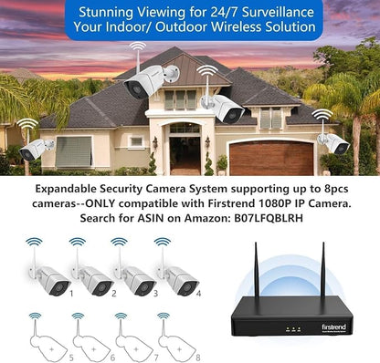 Firstrend Wireless Security Camera System,8CH Wireless NVR System