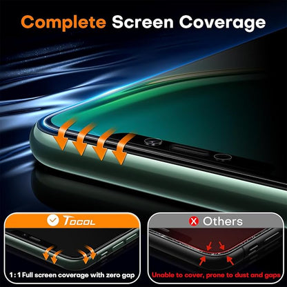 TOCOL for iPhone 11 Pro Privacy Screen Protector/iPhone Xs/iPhone X Privacy Screen Protector 9H Hardness Military Grade Shatterproof HD Tempered Glass Easy Installation Case Friendly 2 Pack
