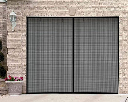 Garage Door Screen for 1 Car, 2 Car Garage, Magnetic Closure Heavy Duty Weighted Bottom Fiberglass Mesh Keep Annoying Animal Out (Black, 10 ft x 10 ft)