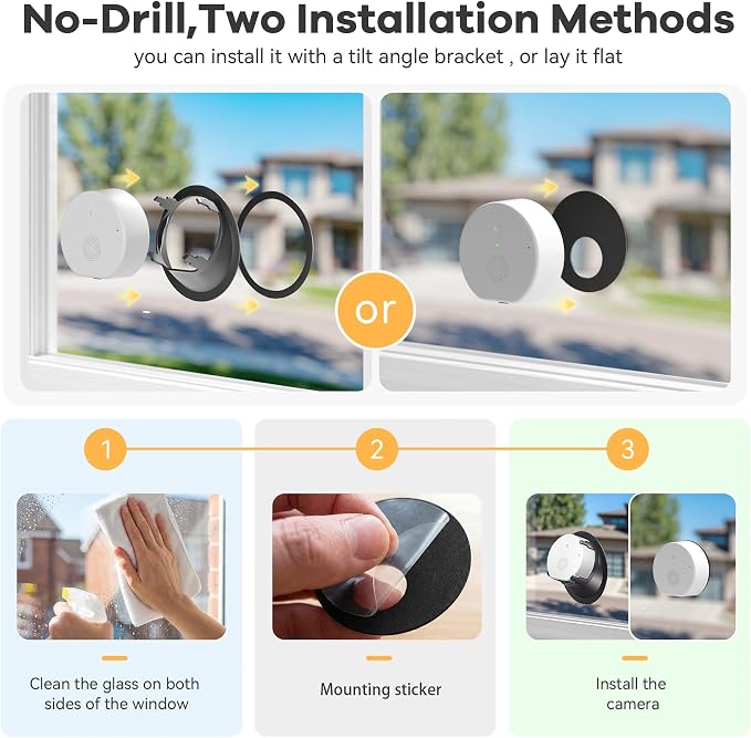 Rxuze 2.5K 4MP Indoor Window Camera, Wireless Cameras for Home Security