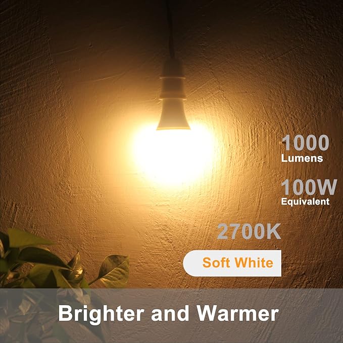 Qualilux Dusk to Dawn Light Bulbs, Auto On/Off Light Sensing LED Bulbs Outdoor, Soft White, A19 4-Pack, 12W 1000LM 75W Equivalent, HQ-H022