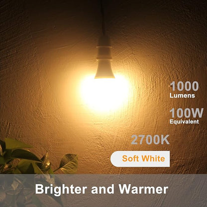 Qualilux Dusk to Dawn Light Bulbs, Auto On/Off Light Sensing LED Bulbs Outdoor, Soft White, A19 4-Pack, 12W 1000LM 75W Equivalent, HQ-H022