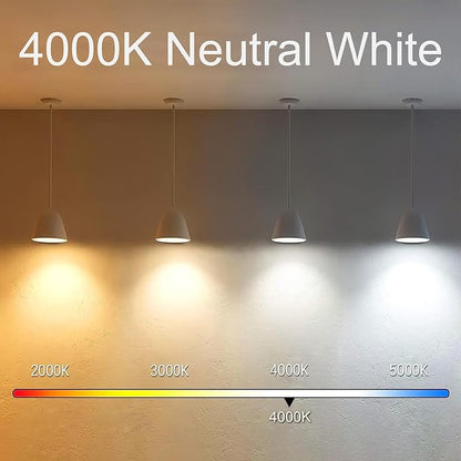 7.3 Inch E26 Led Bulb 6W, Equal 80 Watt 4000K Neutral White Edison Bulbs Dimmable, T10 T9 Long Tubular Clear Glass Light Bulb 800LM for Vanity Pendant Pipe Wall Sconces - UL Cert 6Pack
