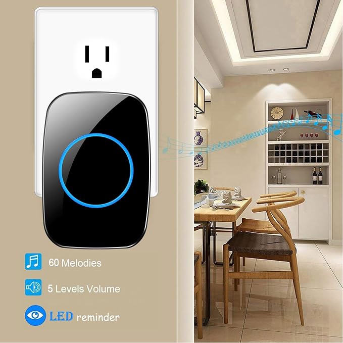 FullHouse Door Chime When Door Opens, Wireless Door Sensor Entry Alarm | 1000ft Range, 60 Chimes and 5 Volume Levels, for Business/Store/Home/Office