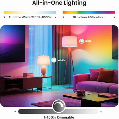 TREATLIFE Smart Light Bulbs 4 Pack, 2.4GHz Color Changing Light Bulb, Works with Alexa Google Home, A19 E26 Dimmable LED Light Bulb 9W 800 Lumen for Party Decoration, Smart Home Lighting