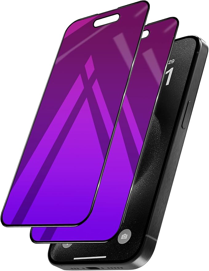 2 Pack for iPhone 14 Pro Max Privacy Screen Protector Tempered Glass for iPhone14ProMax 6.7inch Anti-Spy Private Glass Film Anti-Blue Light No Bubble Anti-Scratch Full Coverage Gradient Purple