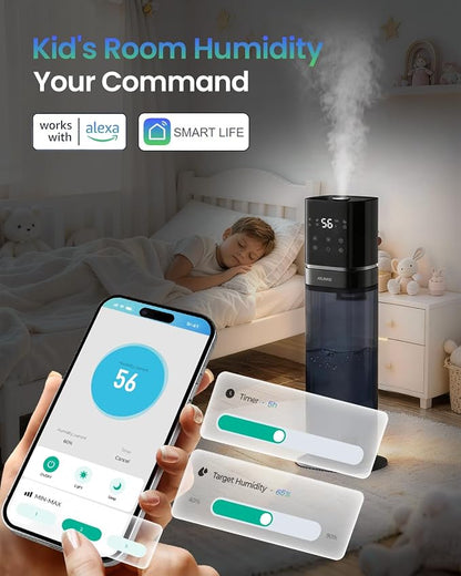 Humidifiers for Bedroom 2.1Gal/8L, Smart Humidifier for Large Room