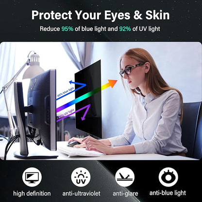 [2 Pack] 21.5 Inch Computer Privacy Screen for 16:9 Aspect Ratio Widescreen Monitor, Eye Protection Anti Glare Blue Light Computer Monitor Privacy Filter, Removable 21.5 in Protector Film