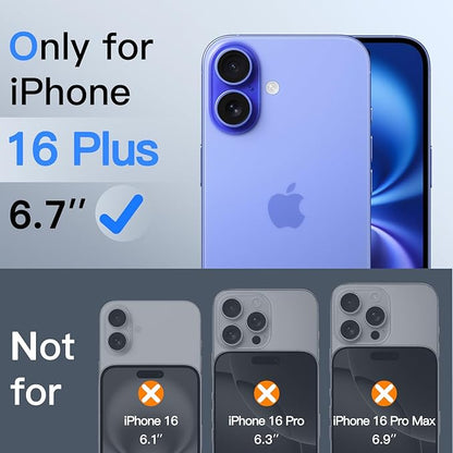 JETech 360 Degree Privacy Screen Protector for iPhone 16 Plus 6.7-Inch, 4-Way Anti-Spy Tempered Glass Film with Easy Installation Tool, 2-Pack