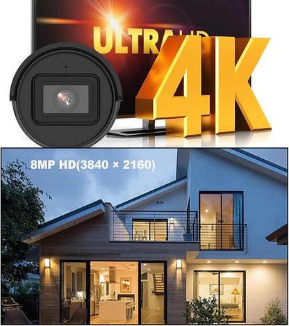 4K 8MP DS-2CD2083G2-I 2.8mm Hik AcuSense PoE Bullet IP Camera Outdoor Indoor, Human/Vehicle Detection, H.265+, IP67 Waterproof, 131ft Night Vision, Replacement of DS-2CD2083G0-I, DS-2CD2085FWD-I