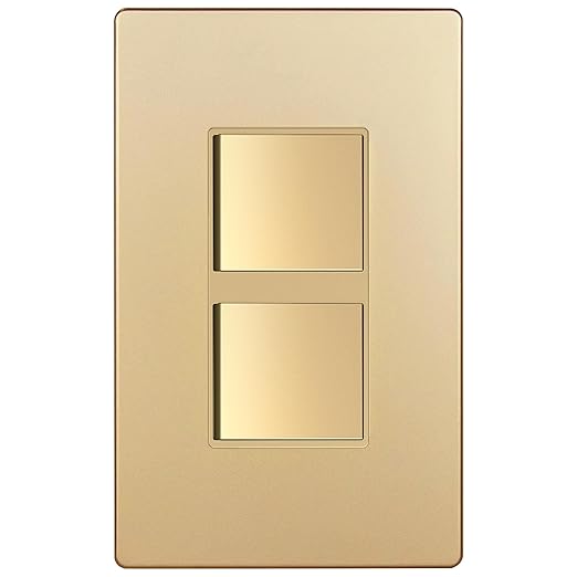ENERLITES Gold Double Paddle Decorator Single Pole Switch, 15A, 1 Pack
