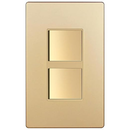 ENERLITES Gold Double Paddle Decorator Single Pole Switch, 15A, 1 Pack